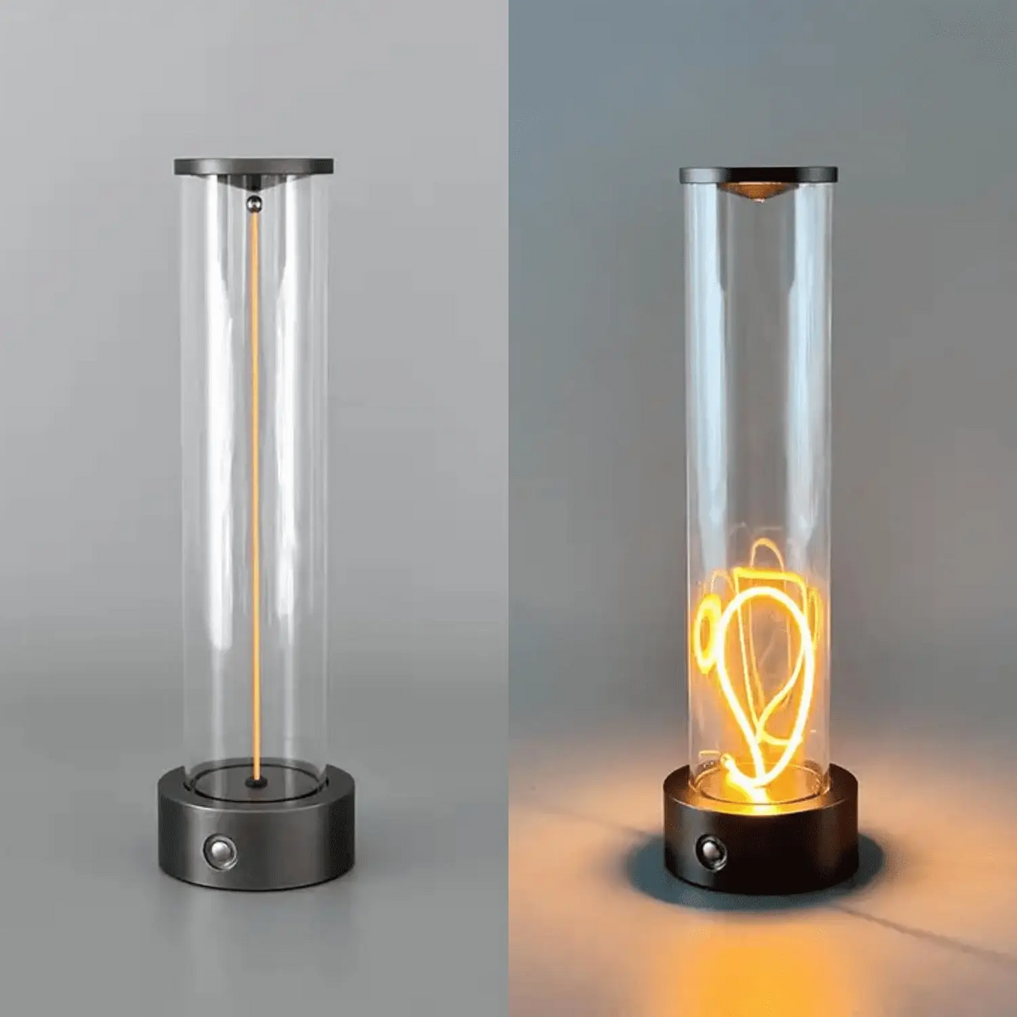 Minimalist LED Glass Tube Lamp with Unique Glow Pattern