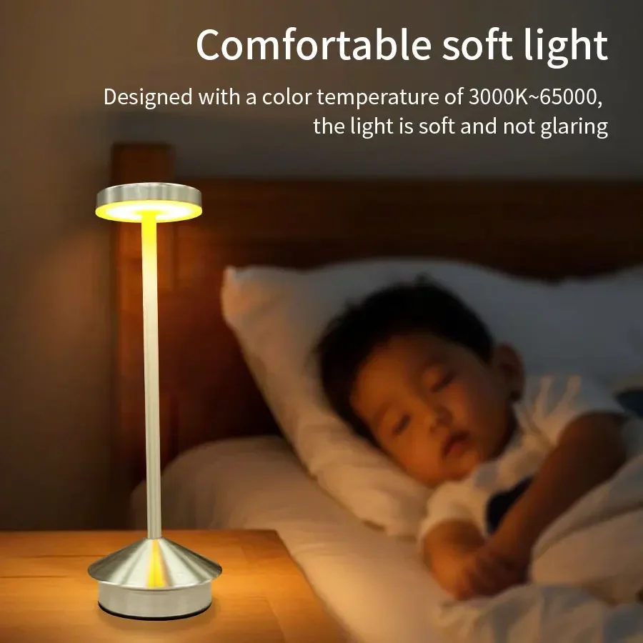 Modern Dimmable LED Table Lamp – Touch Control & Rechargeable Design