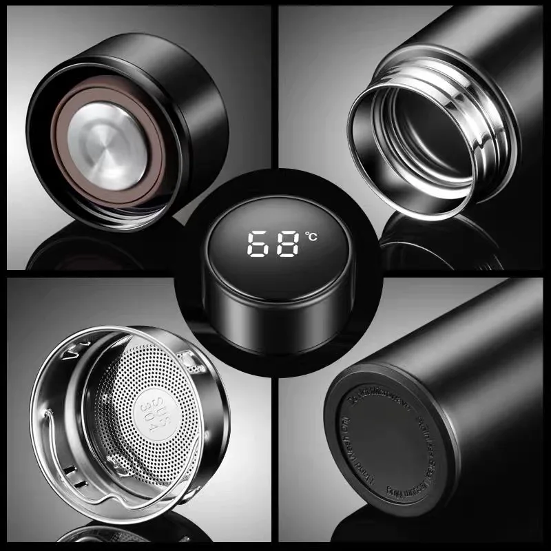 500ml Smart Temperature Display Stainless Steel Water Bottle