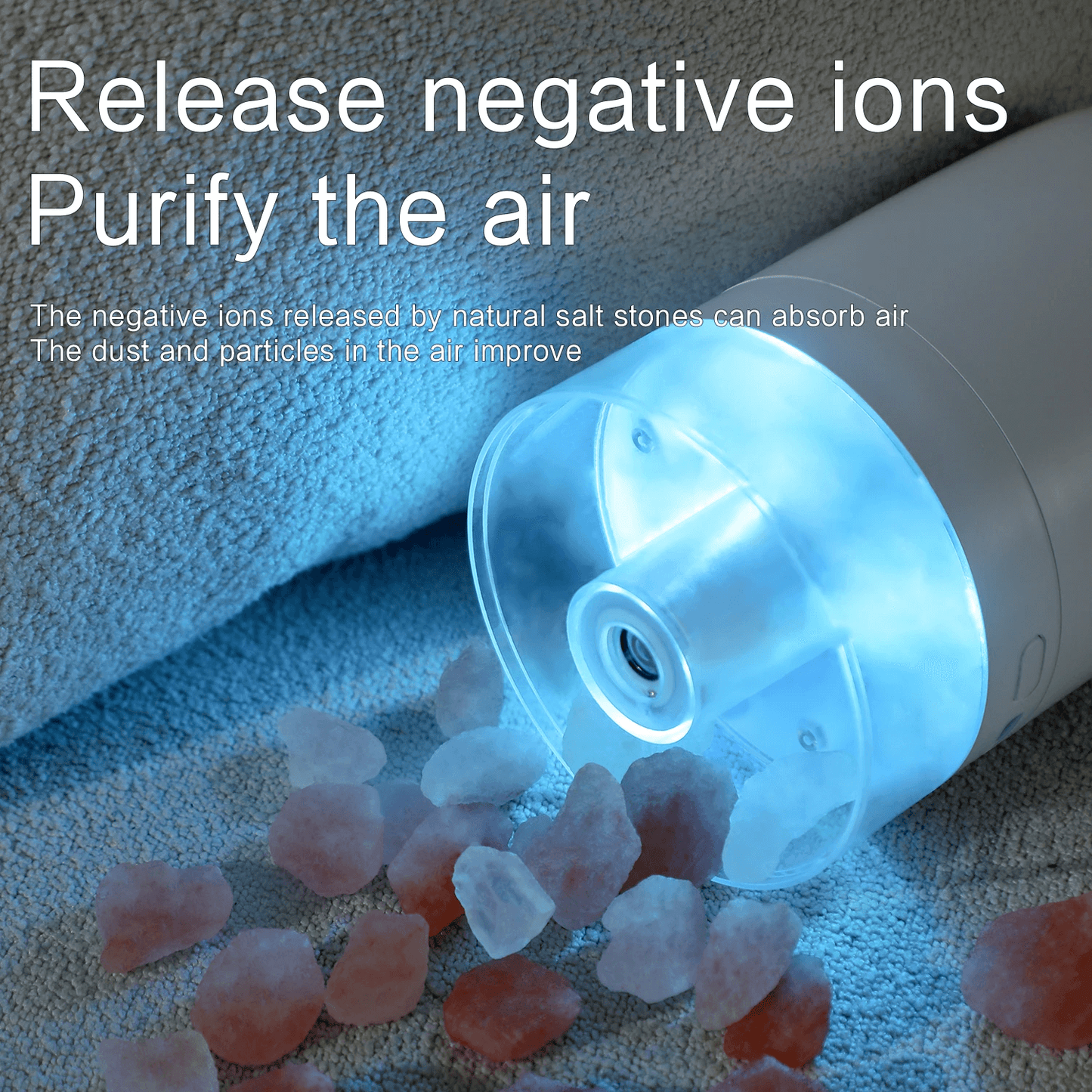 Rechargeable Himalayan Salt Rock Humidifier – USB Rechargeable, Soothing Ambience & Long Battery Life