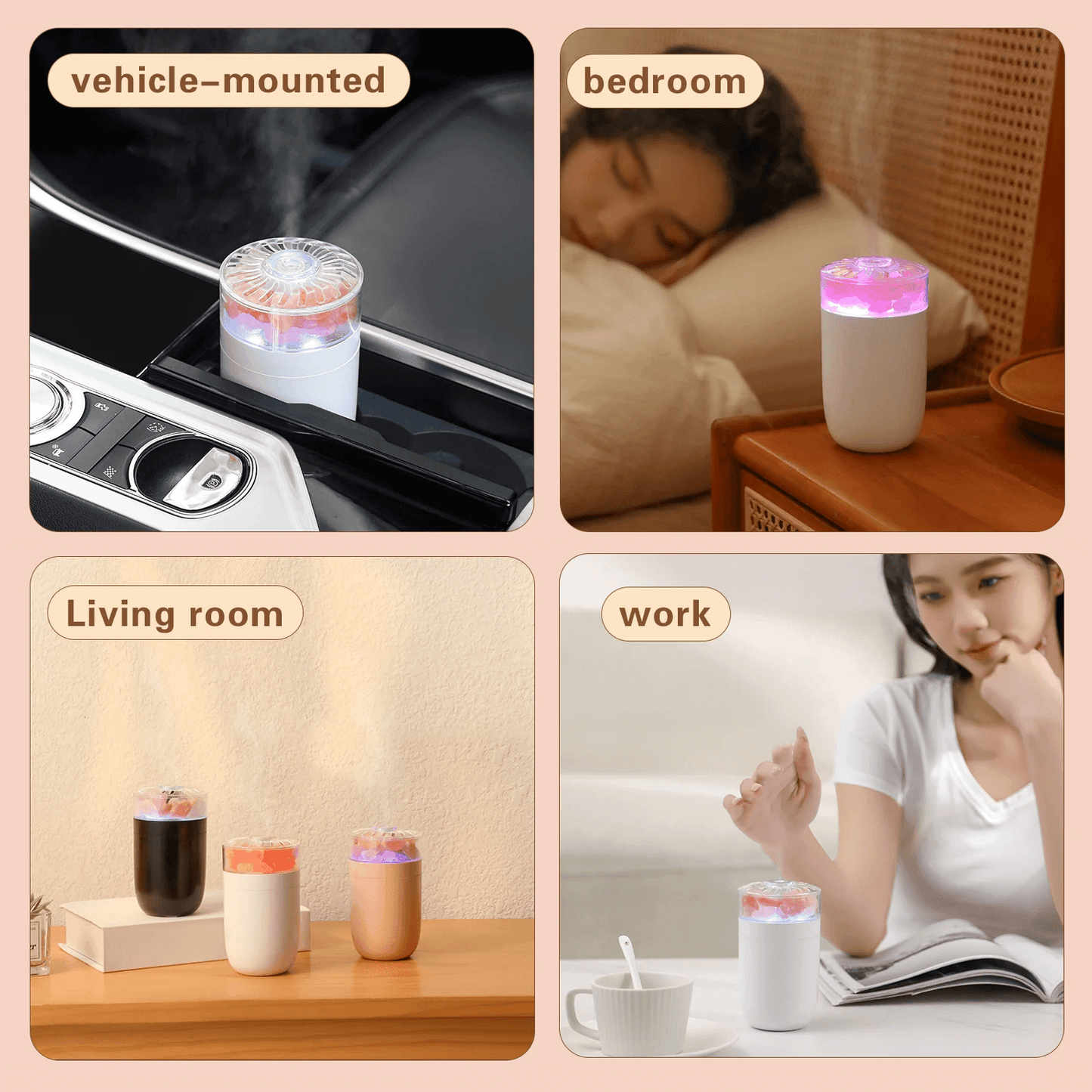 Rechargeable Himalayan Salt Rock Humidifier – USB Rechargeable, Soothing Ambience & Long Battery Life