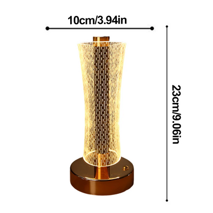 Modern LED Crystal Table Lamp with USB Charging Support- Elegant & Energy-Efficient Design