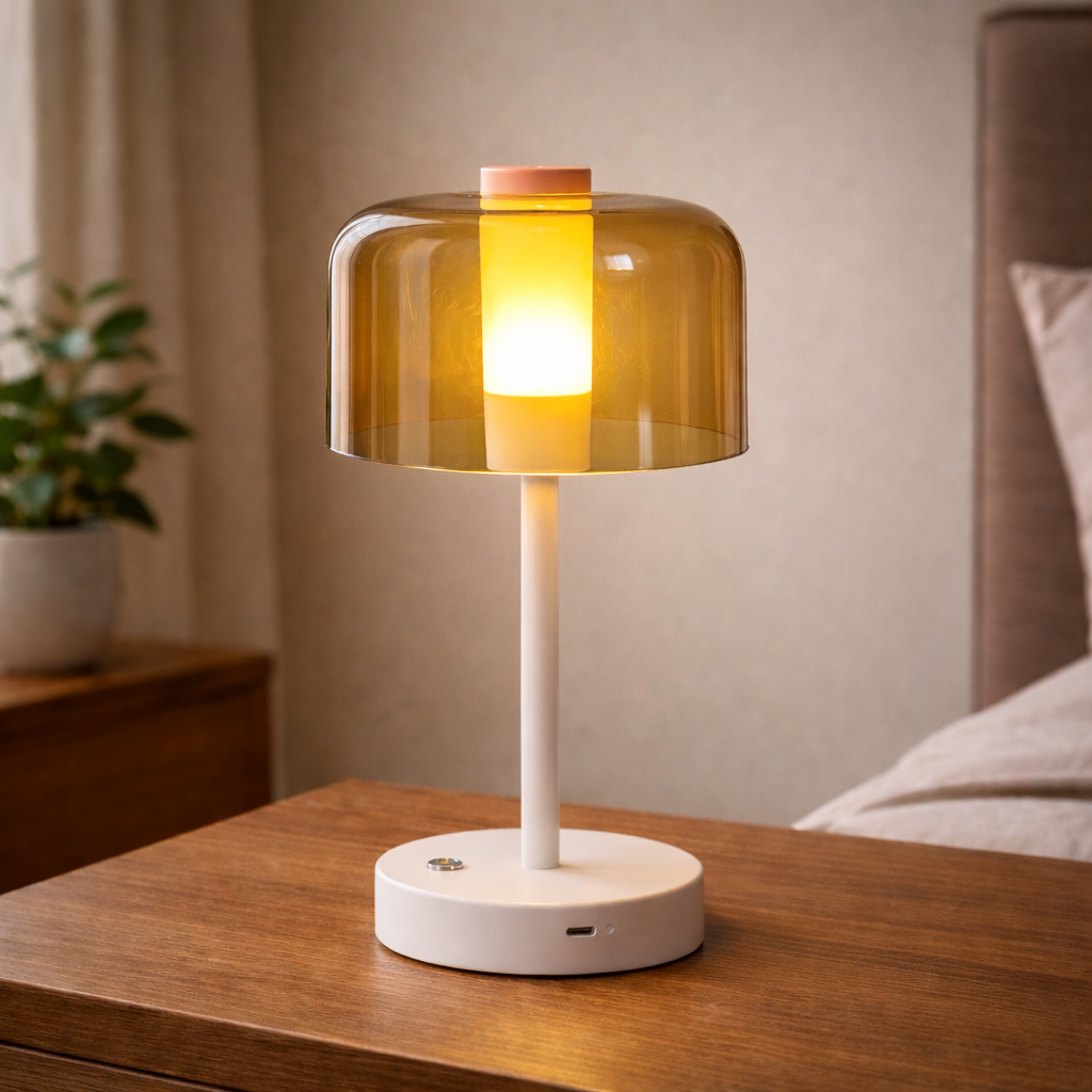 Modern Minimalist LED Table Lamp  Rechargeable | Touch Control | Warm Ambient Light