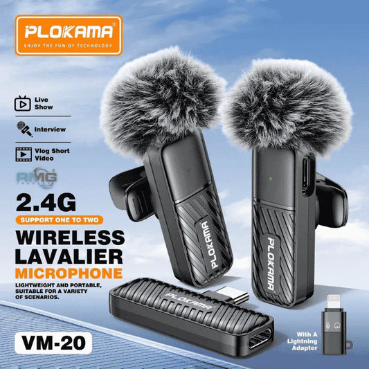 Plokama VM-20 2.4G Wireless Lavalier Microphone