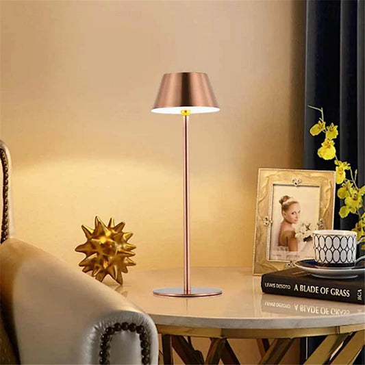 Modern Minimalist Copper Finish LED Table Lamp - Sleek Design for Home & Office Décor